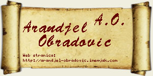 Aranđel Obradović vizit kartica